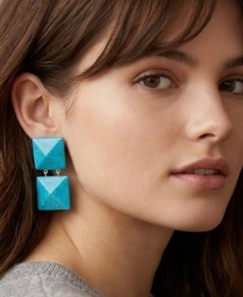 Tuckernuck Turquoise Finnegan Earrings Drop Dangle Jewelry Boho